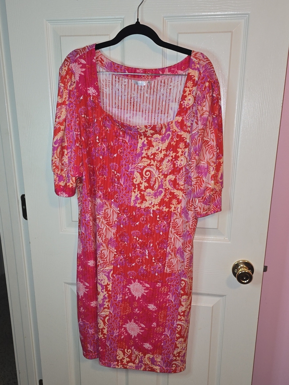 Kaktus Pink & Coral Floral Midi Dress